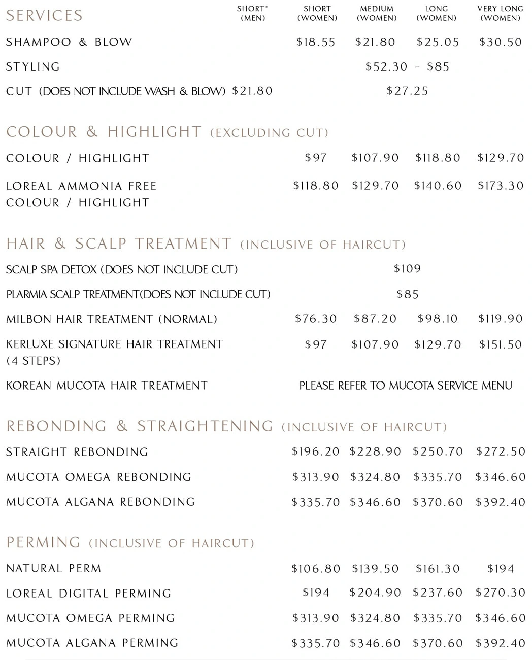 Choa Chu Kang price list