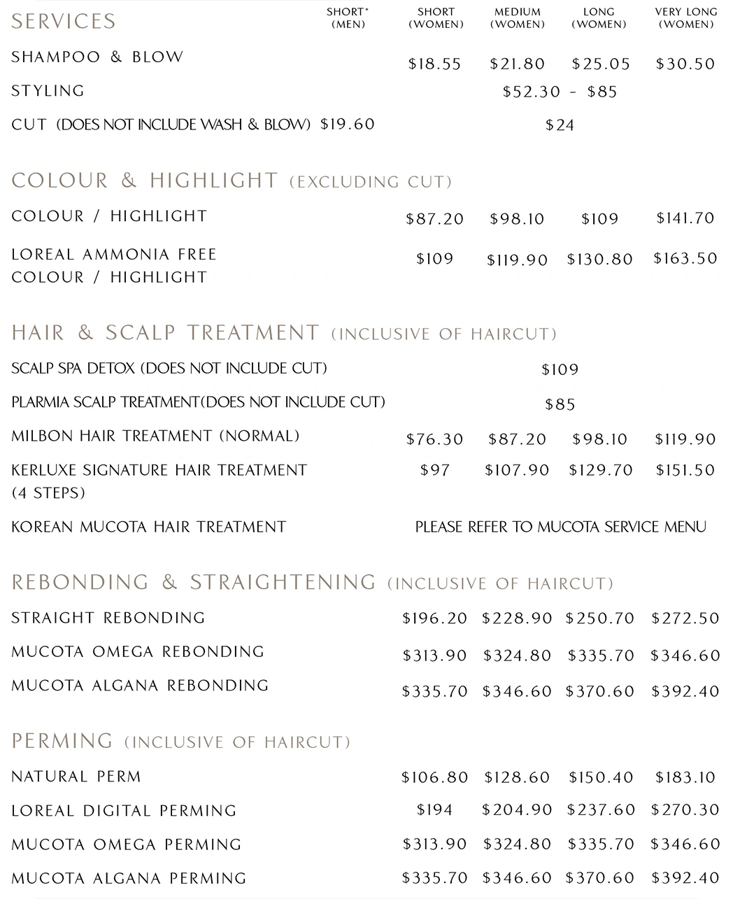 Yishun price list